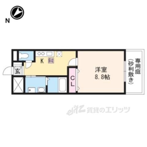 グランドシグナス(1K/1階)の間取り写真
