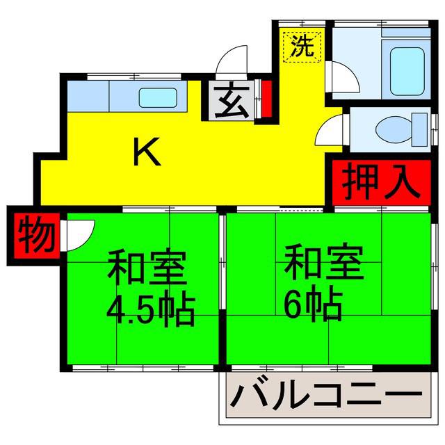 KYS市原(2K/2階)の間取り写真