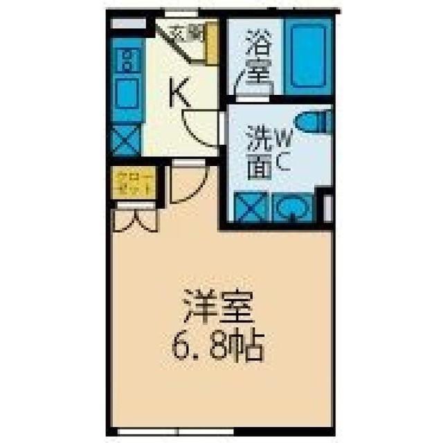 レモングラスB棟(1K/2階)の間取り写真