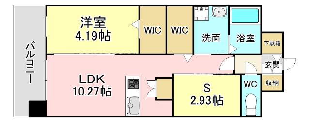 ALISS堺町(1SLDK/8階)の間取り写真