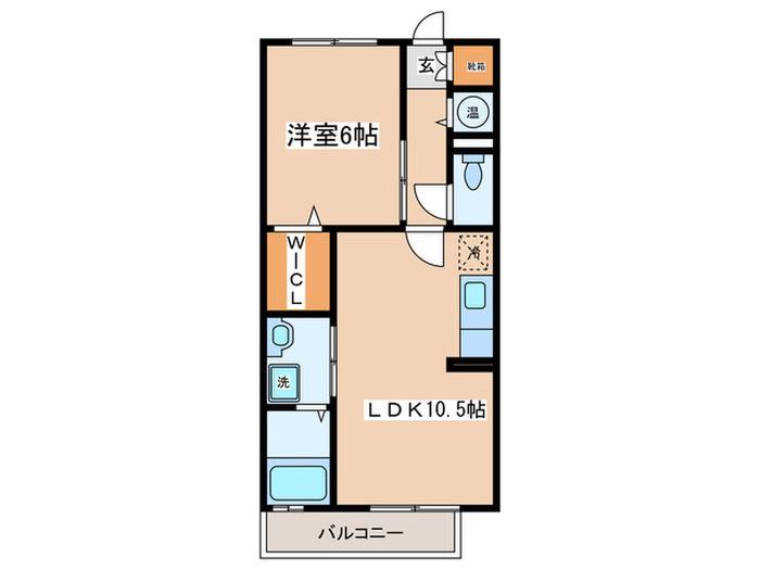 ディアベルジュ(1LDK/2階)の間取り写真