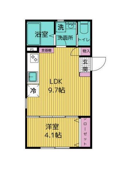 FELICITA平和台(1LDK/1階)の間取り写真