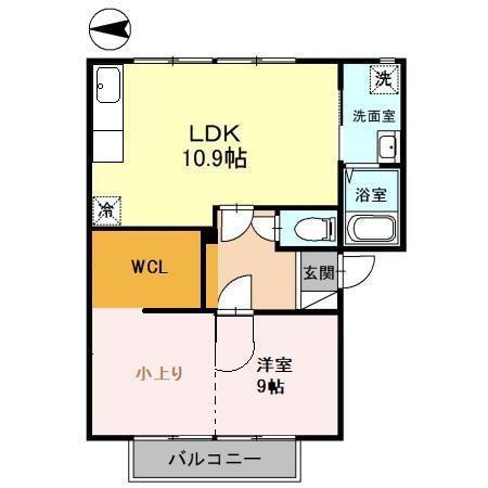 フレグランスメイビー(1LDK/1階)の間取り写真