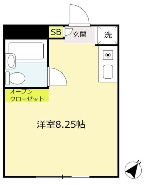 パストラルS(ワンルーム/1階)の間取り写真