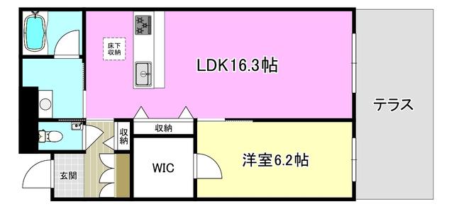 シャーメゾングランレーヴ(1LDK/1階)の間取り写真