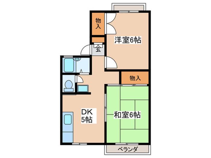 今川ハイツ(2DK/2階)の間取り写真
