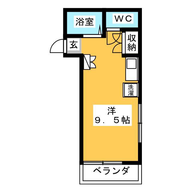 ハイツフローリア(ワンルーム/1階)の間取り写真