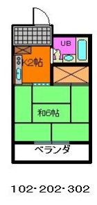 ツインパーク(1K/1階)の間取り写真