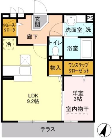 エトワールA 103(1LDK/1階)の間取り写真