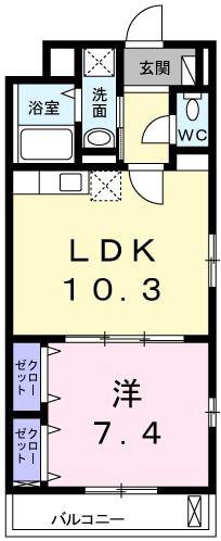 ドリーム広畑(1LDK/2階)の間取り写真