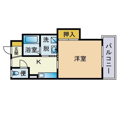 シュクール21(1K/2階)の間取り写真