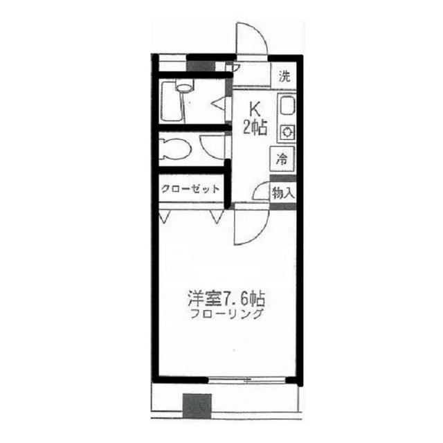 メゾンH(1K/2階)の間取り写真