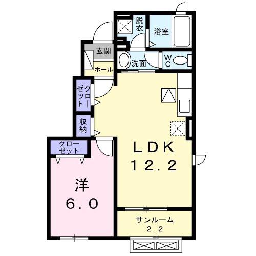 クレール II(1LDK/1階)の間取り写真