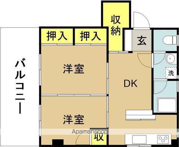 コーポスイートピーII(2SDK/5階)の間取り写真