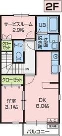 SUNFRECCE K2(1SDK/2階)の間取り写真