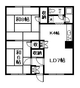浜本ハイツ(2LDK/2階)の間取り写真