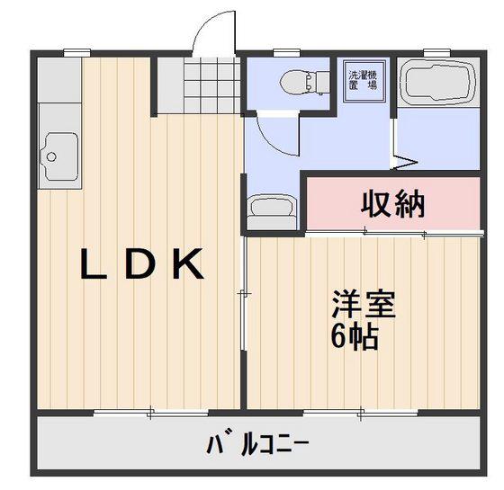 ジャン・ド・フルール南輝(1LDK/2階)の間取り写真