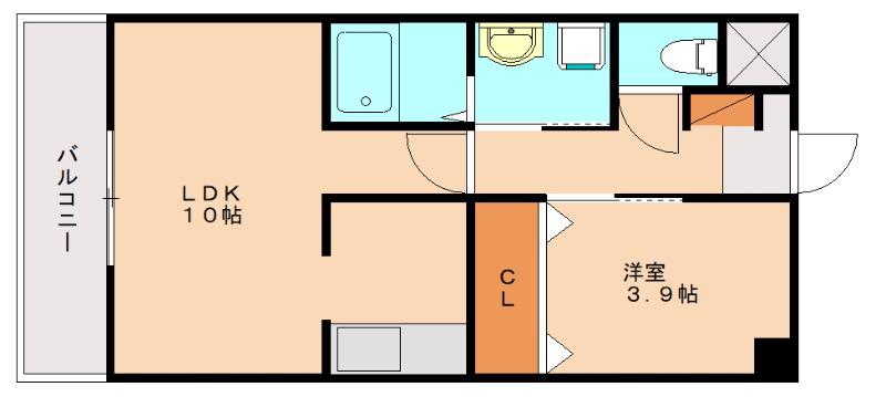 グランドハイム新宮(1LDK/2階)の間取り写真