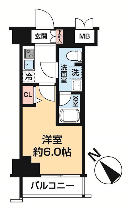 LUMEED横濱末吉町(1K/9階)の間取り写真