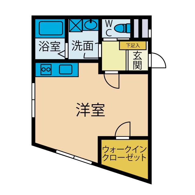 CASA MI 7(ワンルーム/1階)の間取り写真