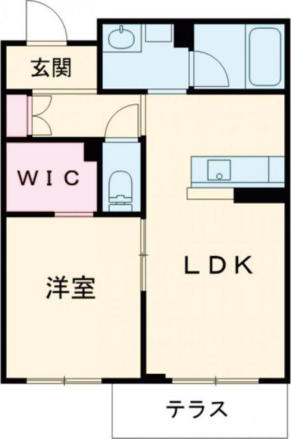 ザ フジイ ガーデンD(1LDK/1階)の間取り写真