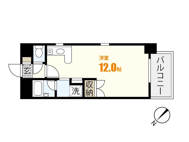第8野地ビル(ワンルーム/2階)の間取り写真