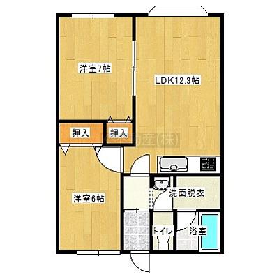 グランドコーポ大町(2LDK/2階)の間取り写真