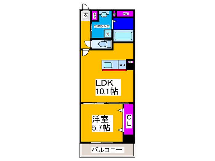 阪南町プロジェクト(1LDK/3階)の間取り写真