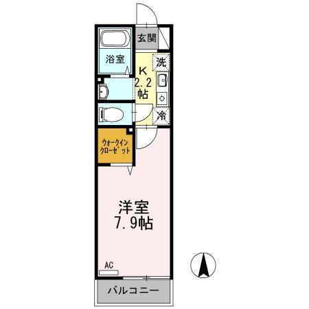 ベレンヘーナS・I(1K/1階)の間取り写真
