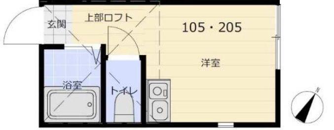RITA根岸(ワンルーム/2階)の間取り写真