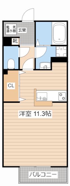 ハイツエイト(1K/1階)の間取り写真