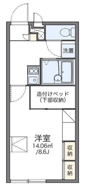 レオパレスグリーン(1K/1階)の間取り写真