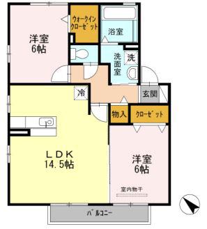 ブリジャール(2LDK/2階)の間取り写真