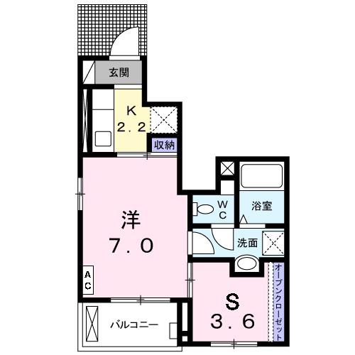 デスパシオ(1LDK/1階)の間取り写真