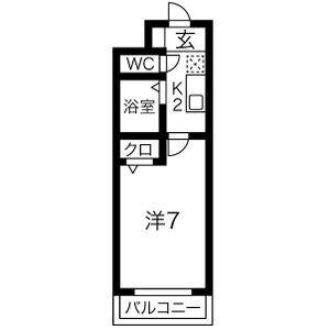 プラスパ―森末(1K/3階)の間取り写真
