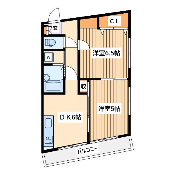 タックビル3(2DK/3階)の間取り写真