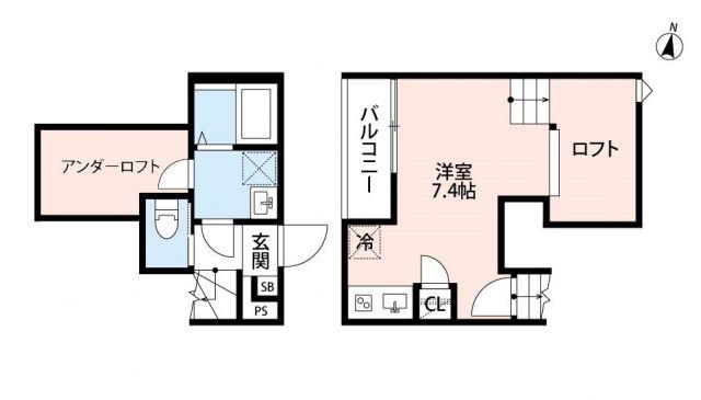 ROBOT HOME 西大宮B(1K/2階)の間取り写真