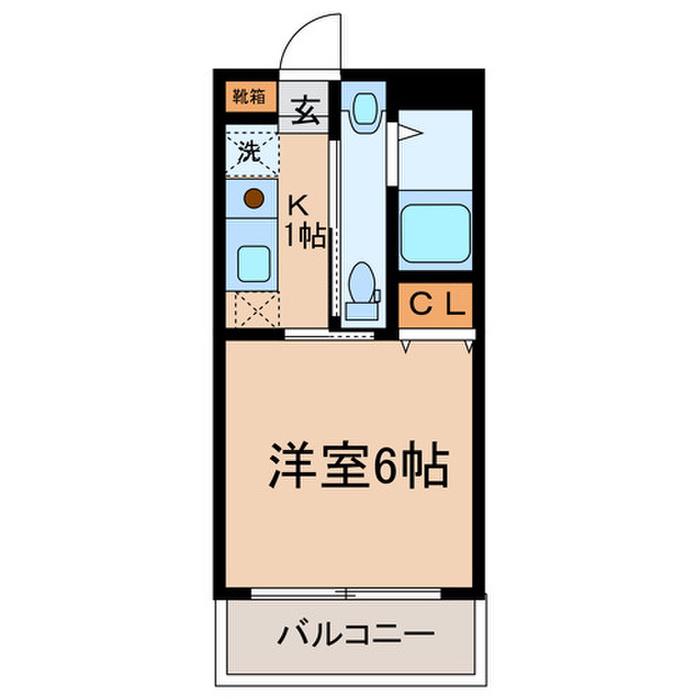 コンフォートプレイス(1K/1階)の間取り写真