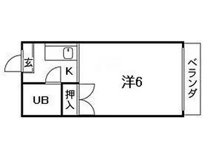 シャトル新狭山(1K/1階)の間取り写真