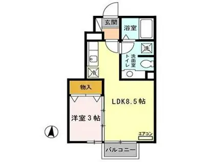 フローリッシュ田五郎(1LDK/1階)の間取り写真