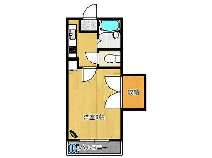 シャンボール天野峠(1K/4階)の間取り写真