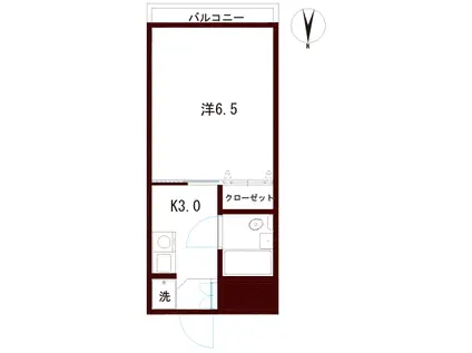 グレースビル(1K/4階)の間取り写真