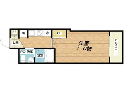 セレニテ本町グランデ(1K/12階)の間取り写真