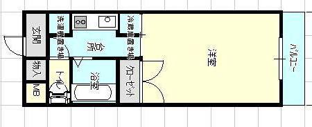 第11田中ビル(1K/4階)の間取り写真