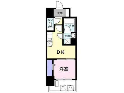 Jリヴェール高松南新町(1DK/11階)の間取り写真