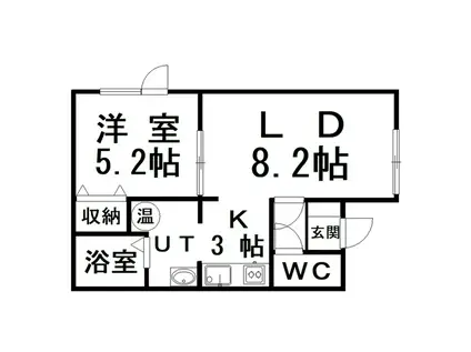 メゾンMORE(1LDK/1階)の間取り写真