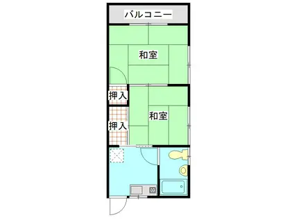 松本荘(2K/2階)の間取り写真