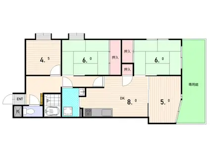 クレドール須磨III(4DK/1階)の間取り写真
