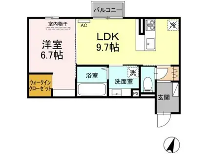 D‐ROOM竹尾I(1LDK/2階)の間取り写真