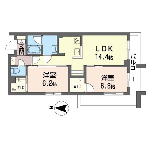 ベル スリジェ(2LDK/2階)の間取り写真